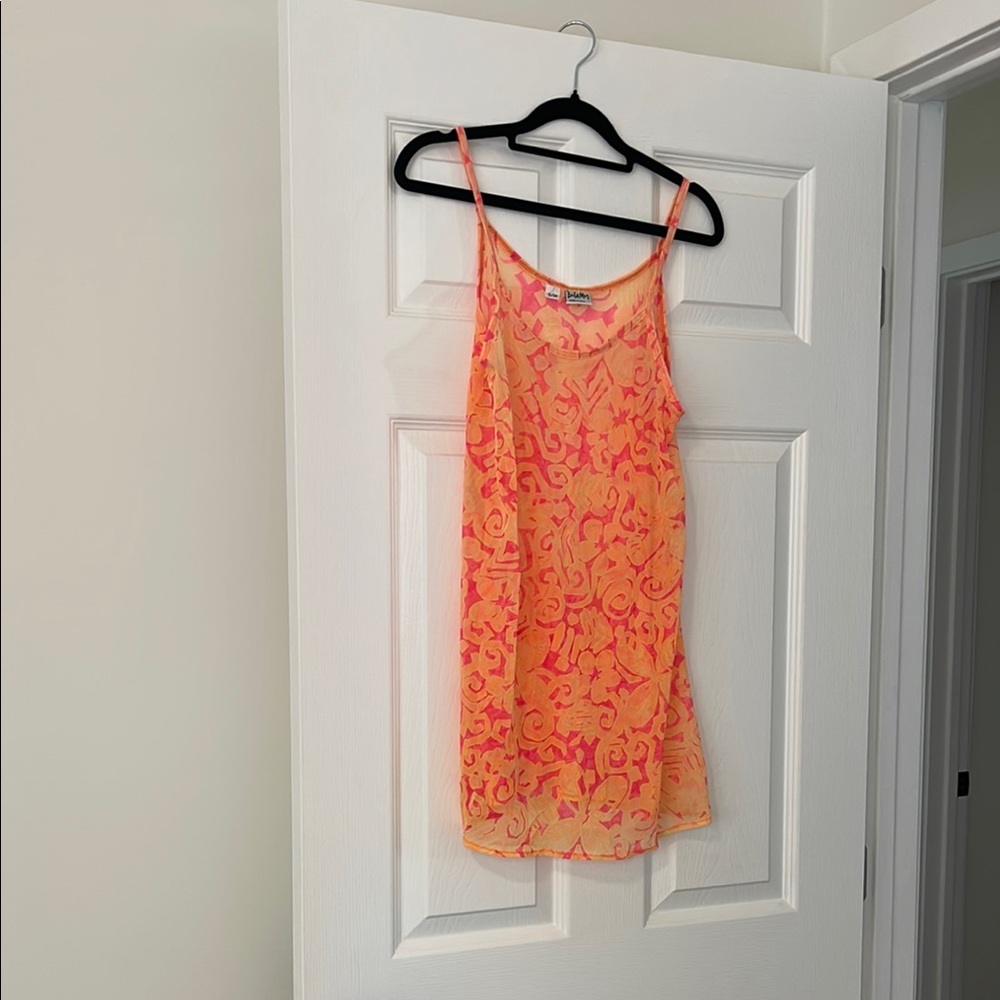 Vintage Orange/pink swim cover up dress